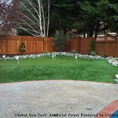Artificial Grass Installation Grayson, California Backyard Putting Green, Backyard Design