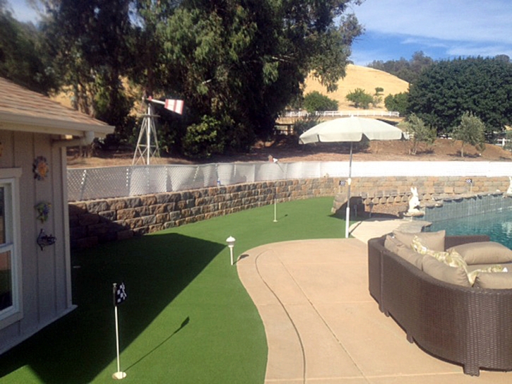 Faux Grass Waterford, California Putting Green Grass, Backyard Landscape Ideas